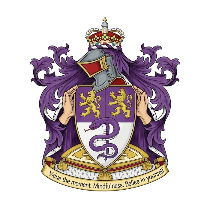 Elegant Family Coat of Arms - Serpent & Lion Symbolism Elegant Family Coat of Arms - Serpent & Lion Symbolism