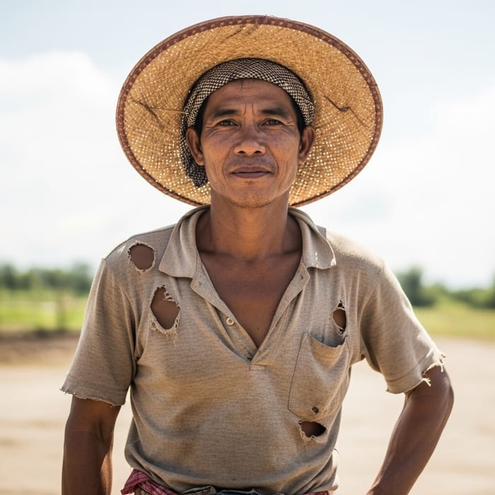 Young Filipino Man in Traditional Hat - Grit and Resilience Young Filipino Man in Traditional Hat - Grit and Resilience