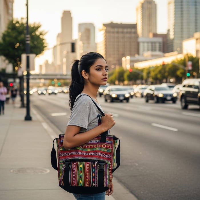 Detailed Urban Casual Style of a Slim South Asian Teen Girl