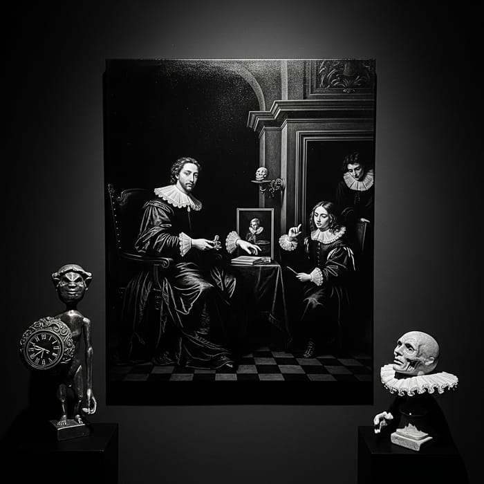 Intriguing Black 17th Century Art Piece Intriguing Black 17th Century Art Piece