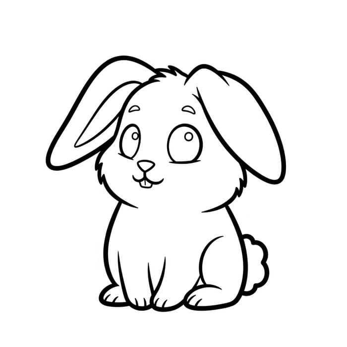 Adorable Rabbit Coloring Page for 4-Year-Olds Adorable Rabbit Coloring Page for 4-Year-Olds