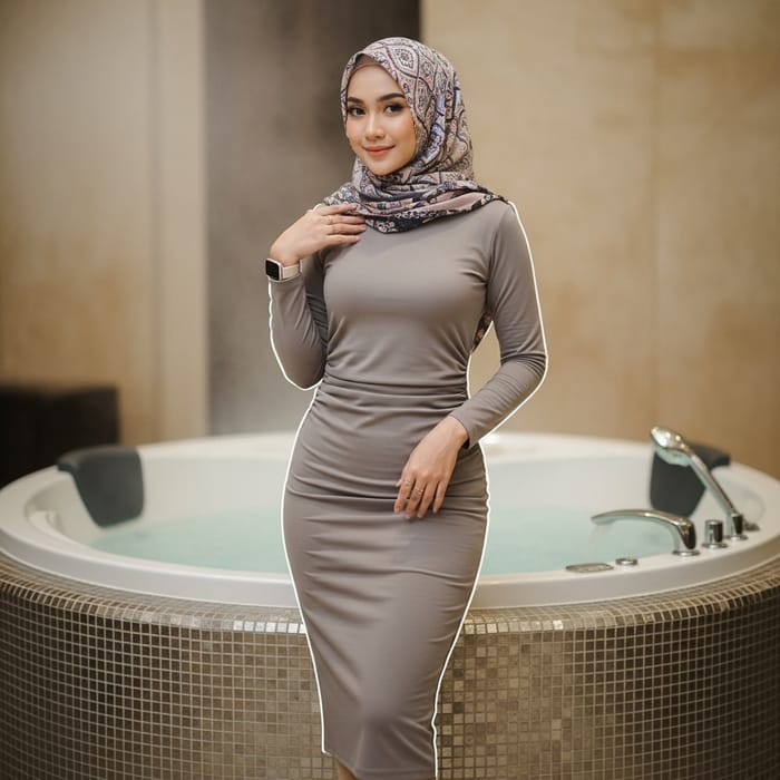 Ultra-Realistic Indonesian Woman in Hijab by Jacuzzi Ultra-Realistic Indonesian Woman in Hijab by Jacuzzi