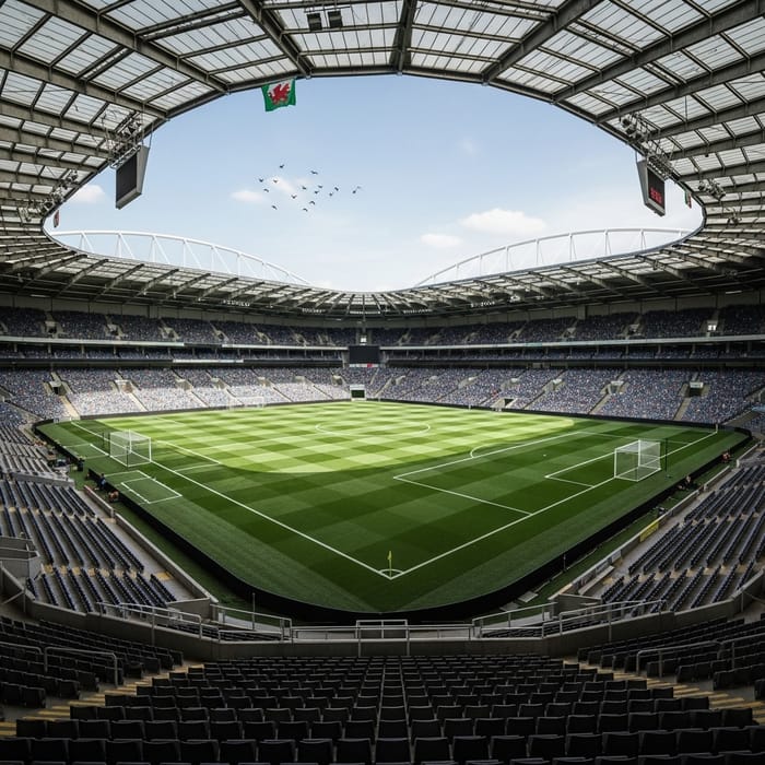 Vibrant Soccer Stadium in Wales | Energetic Sports Arena
