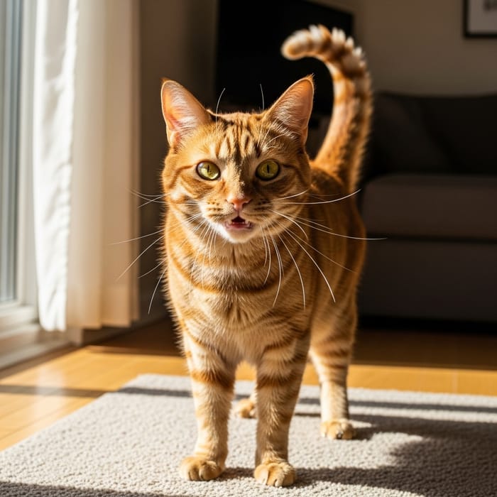 Spunky Cat with Bold Attitude and Expressive Stance