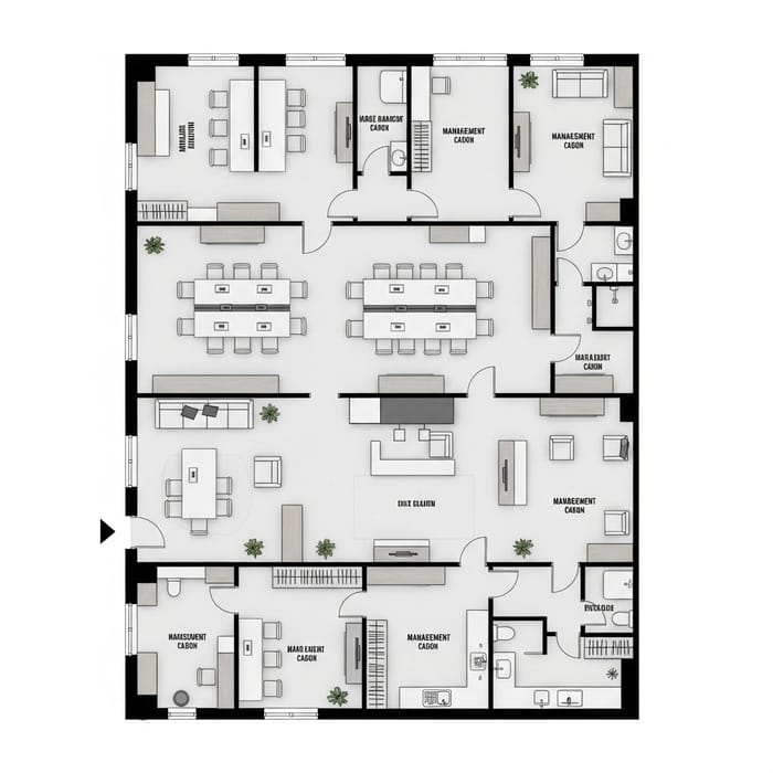Office Floor Plan in Modernist Style | Geometric Precision