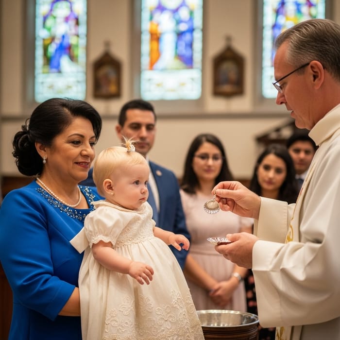 Heartwarming Blonde Girl's Baptism Ceremony in Traditional Church Heartwarming Blonde Girl's Baptism Ceremony in Traditional Church