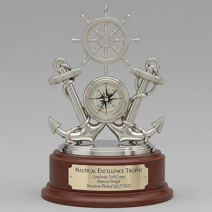 Timeless Nautical Trophy Design | Elegant Anchor & Compass