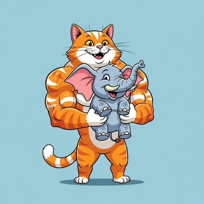 Cat Carrying Elephant: Unique Image Cat Carrying Elephant: Unique Image