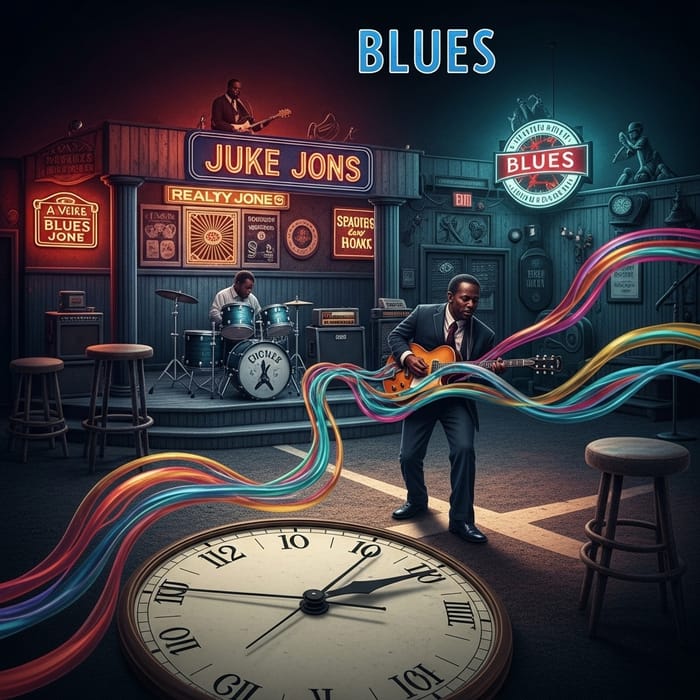 Vintage Juke Joint Blues Album Artwork | Ethereal Time