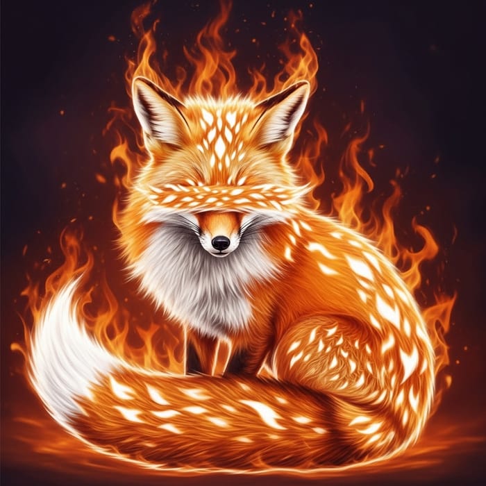 Intriguing Red Fox Embraced by Enchanting Flames