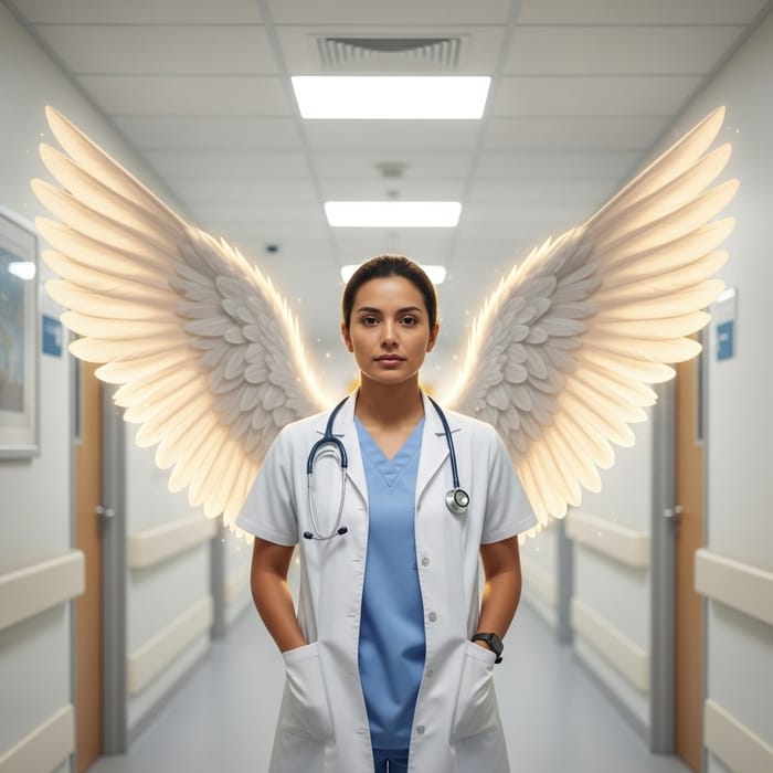 Angel Hispanic Nurse Uniform with Wings Angel Hispanic Nurse Uniform with Wings