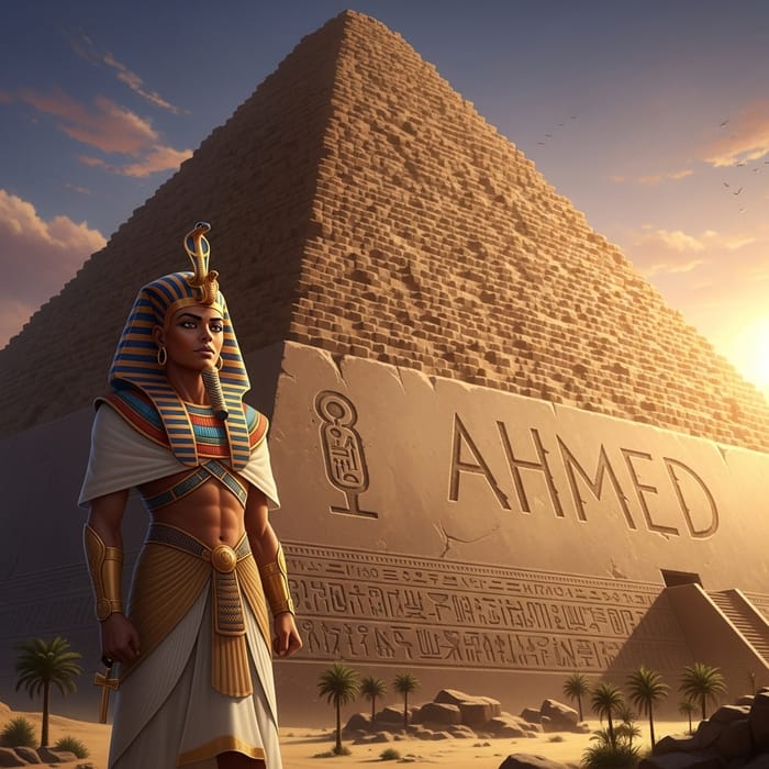 Majestic Pharaoh at Ahmed Pyramid - Enigmatic Ruler