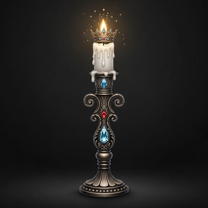 Royal Candlestick with Crown | Vintage Decor Royal Candlestick with Crown | Vintage Decor