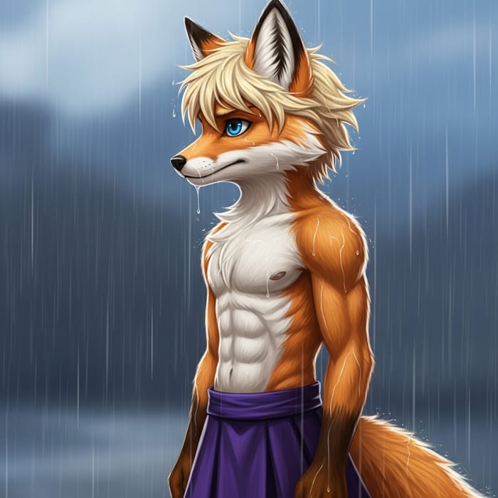Rainy Fox Boy: Blue Eyes & Blonde Hair - Anthropomorphic Details Rainy Fox Boy: Blue Eyes & Blonde Hair - Anthropomorphic Details