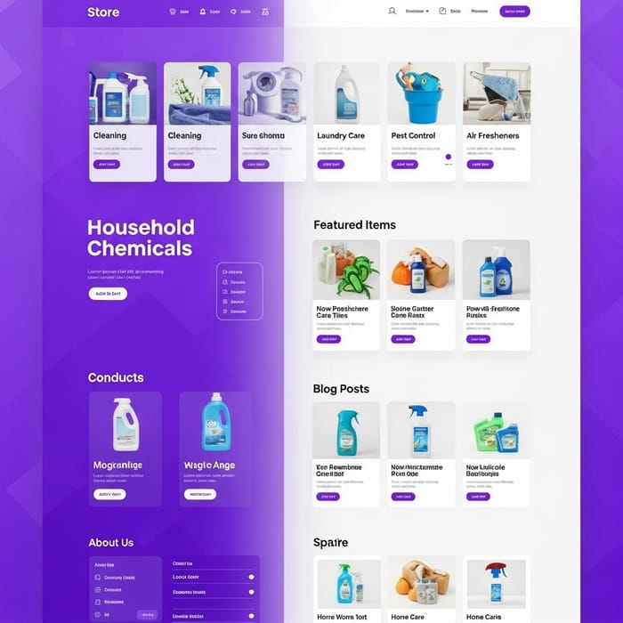 Purple Separator Household Chemicals Store