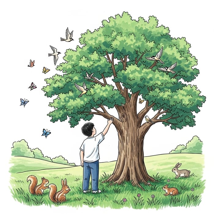 Boy Embracing Nature: Strengthen Your Connection