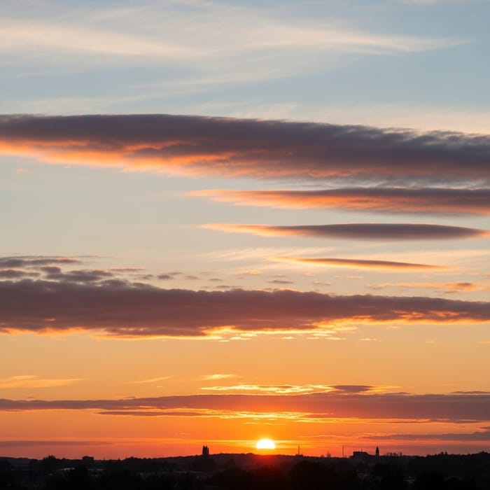Soft Realistic Sunset with Sunless Cloudscape