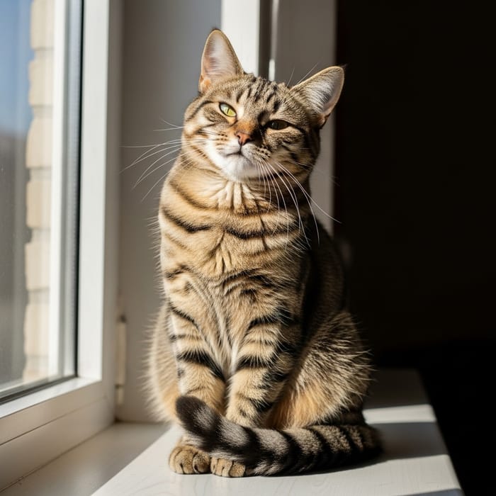 Happy Cat Enjoying Sunshine | Cute Cat Image