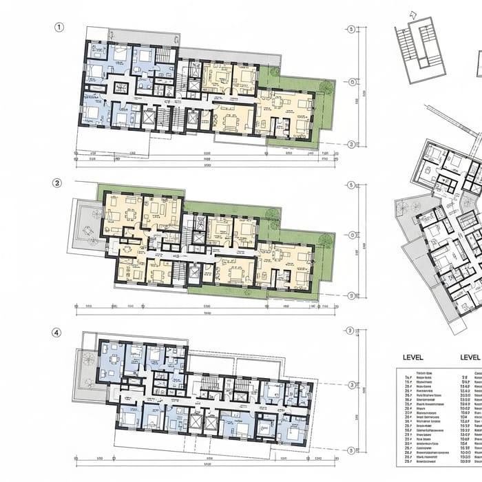 Modern Building Architectural Blueprints | Room Layouts & Designs