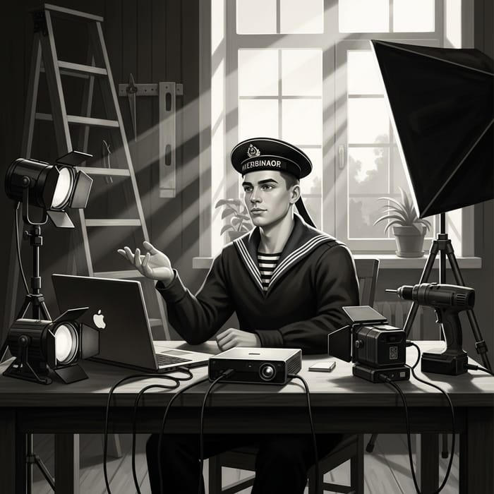 Vintage Sailor Webinar in Russian Uniform | Chiaroscuro Print