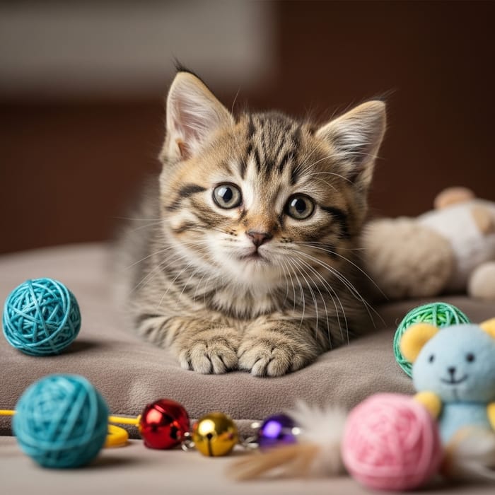 Cute Baby Cat Playing on Soft Blanket | Kitten Toys