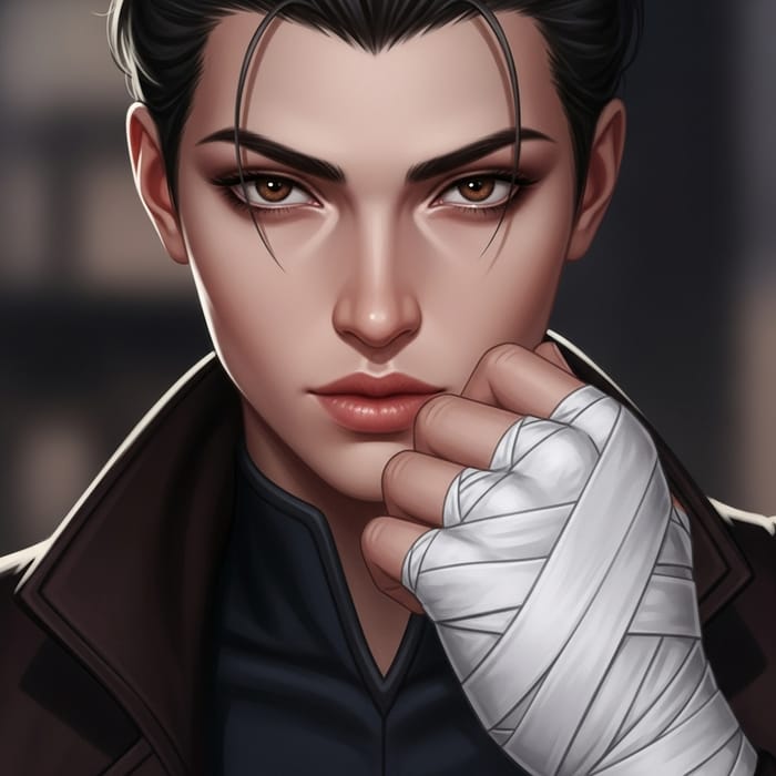Captivating Boondock Character with Brown Eyes and Pink Lips