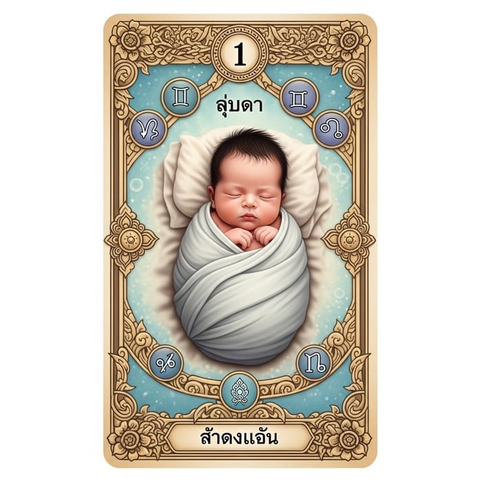 Delicate Newborn Infant Thai Zodiac Tarot Card Delicate Newborn Infant Thai Zodiac Tarot Card