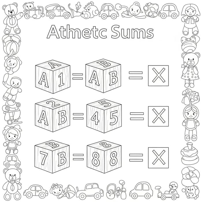 Wooden Cube Math Coloring Pages | Educational Kids Activities Wooden Cube Math Coloring Pages | Educational Kids Activities