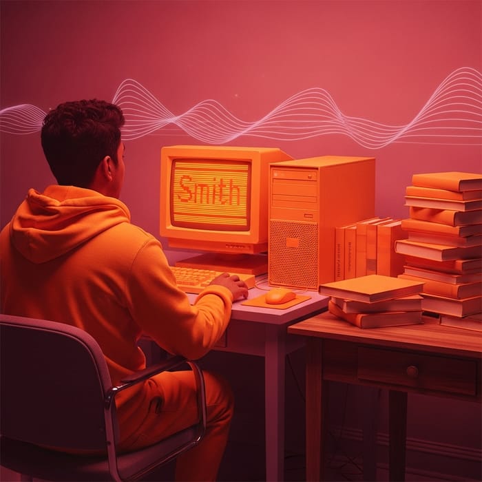 Vaporwave Orange Study & Education Scene Vaporwave Orange Study & Education Scene