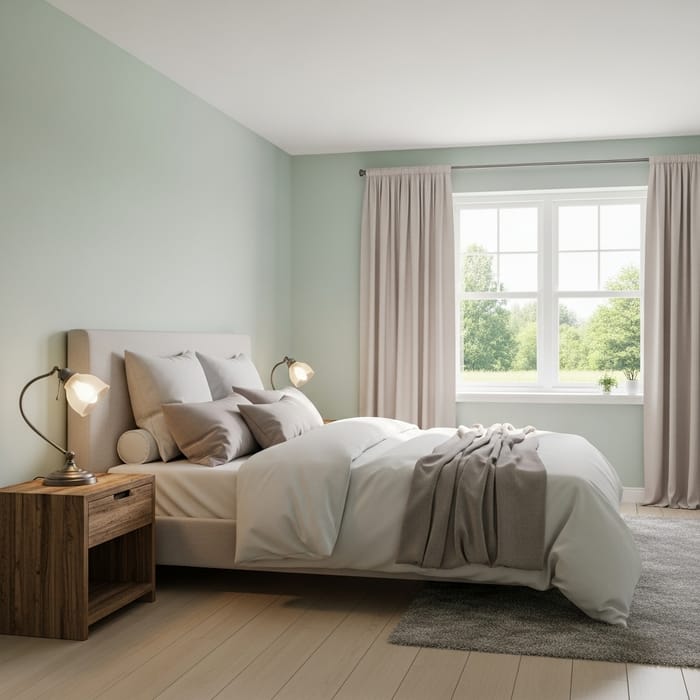 Serene Bedroom Decor: Cozy Retreat with Pastel Tones