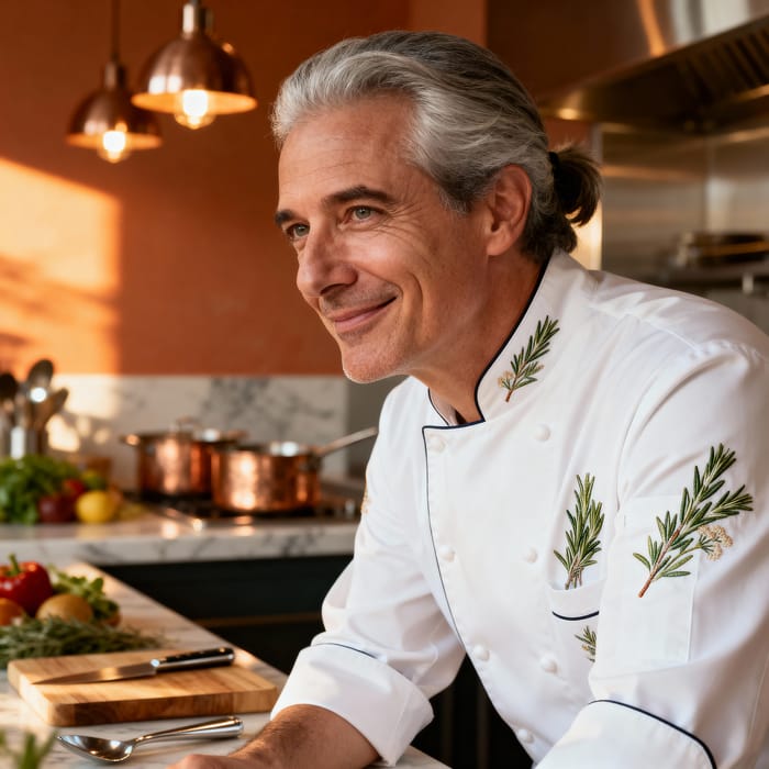 Detailed Headshot of a Professional Chef