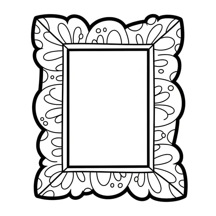 Whimsical Cartoon Picture Frame Coloring Page