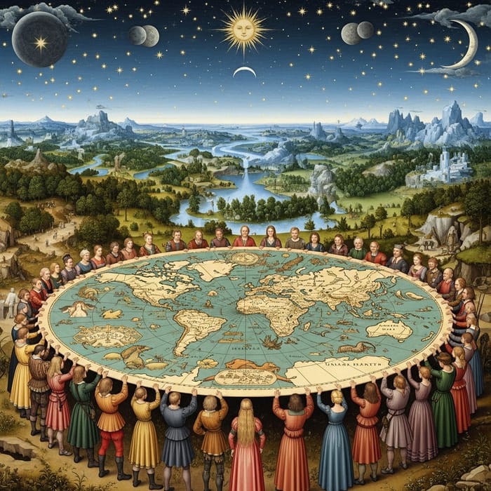 Realistic Flat Earth Society in Renaissance Painting