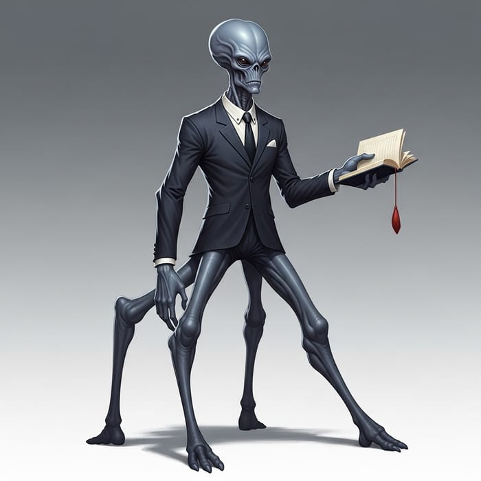 Realistic Alien with Grey Skin and Dress Jacket Realistic Alien with Grey Skin and Dress Jacket