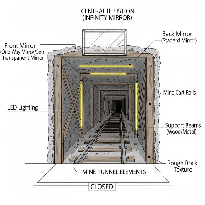 Infinite Mine Tunnel Mirage | Optical Illusion Sketch