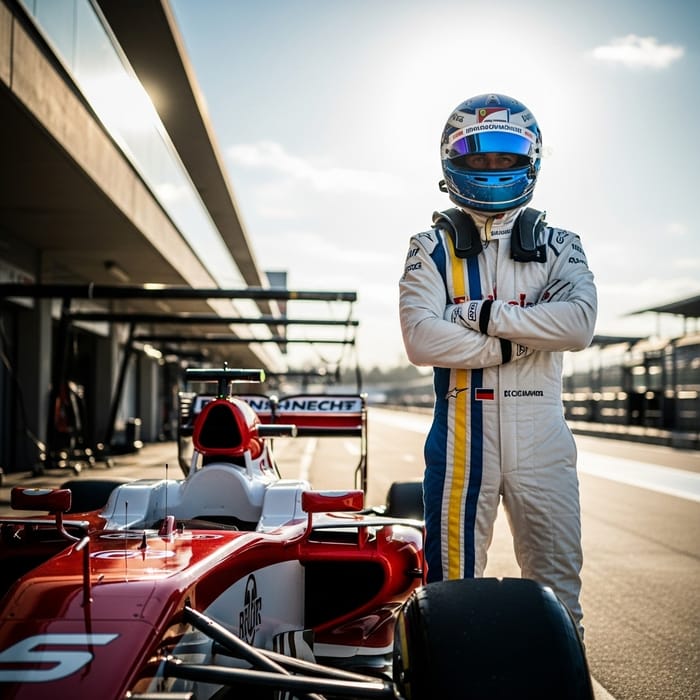 Fernando Alonso - Professional Racing Driver in White Suit Fernando Alonso - Professional Racing Driver in White Suit