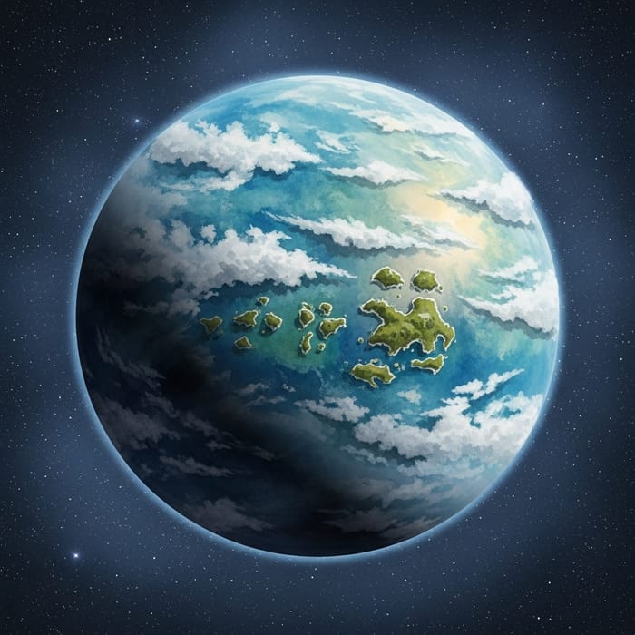 Lonely Planet in Space: Watercolor Art Lonely Planet in Space: Watercolor Art