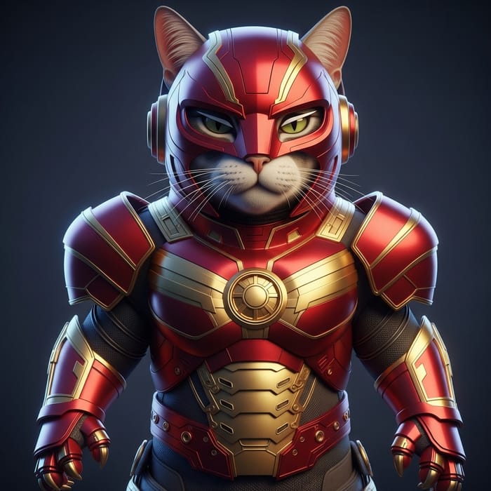 3D Animated Cat in Iron Man Costume 3D Animated Cat in Iron Man Costume