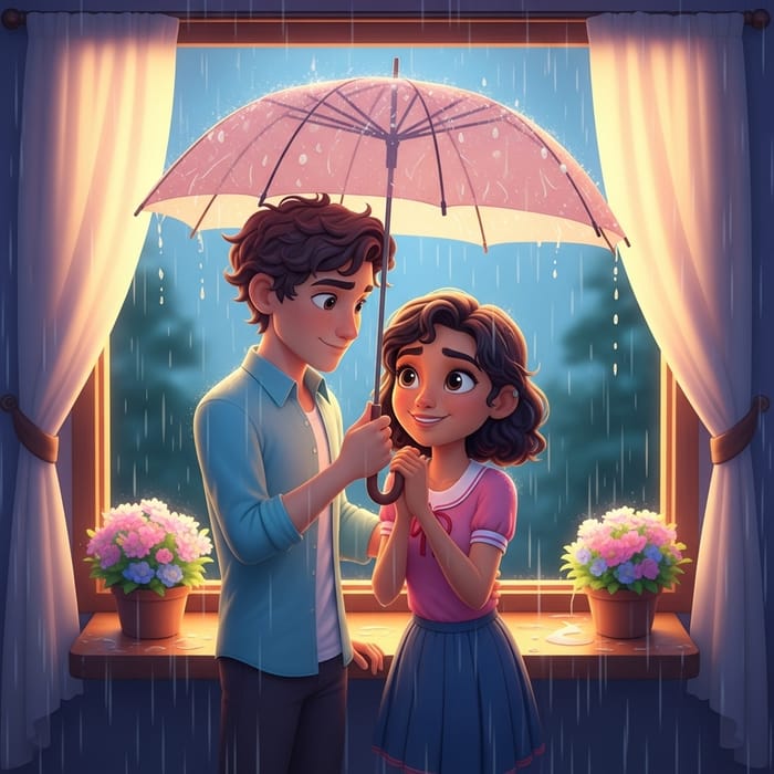 Romantic 4K 3D Rain Shower Scene - Prince & Alisha Embrace