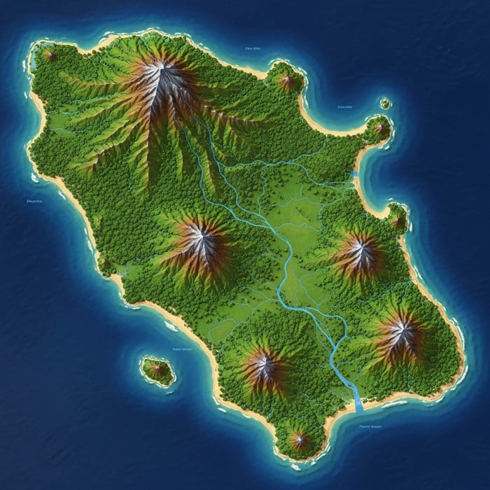 Pacific Island Map: Stunning Topography and Lush Landscapes