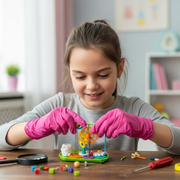 Bright Pink Gloves Add Spirit to Curious Enthusiast's Exploration