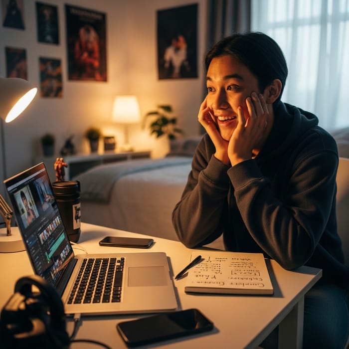 Excited Asian Vlogger: My First Vlogs Journey Begins