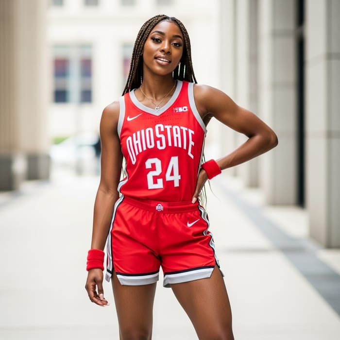 Stunning Urban African American Woman in OSU Jersey Stunning Urban African American Woman in OSU Jersey