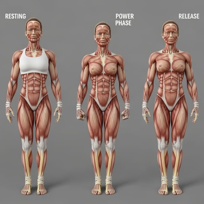 Female Muscle Anatomy During Rowing Exercise Female Muscle Anatomy During Rowing Exercise
