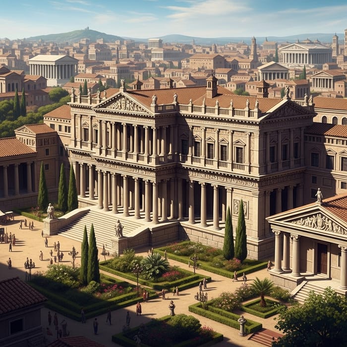 Realistic Depiction of Caesar's Manor from Quo Vadis | Historic Architecture & Gardens