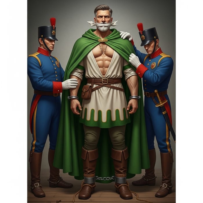 Execution of a Valiant White Prince in Emerald Green Cape Execution of a Valiant White Prince in Emerald Green Cape