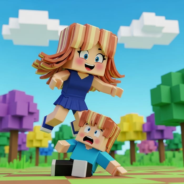 Roblox Avatar Bacon Girl Falls on Bacon Boy Roblox Avatar Bacon Girl Falls on Bacon Boy