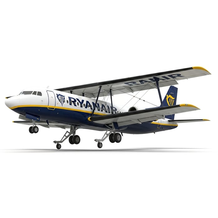 Ryanair Yellow and Blue Triplane Livery | Unique Aircraft Design