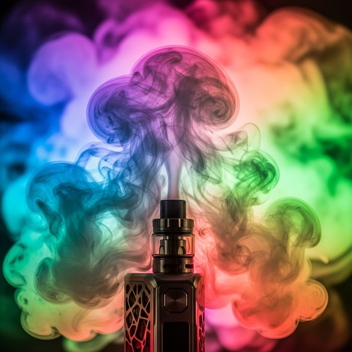 Vibrant Vape Smoke: Spectacular Light Display Vibrant Vape Smoke: Spectacular Light Display