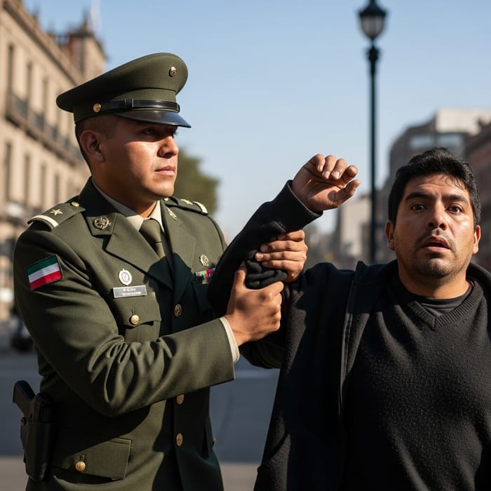 Courageous Mexican Soldier Apprehending a Criminal Courageous Mexican Soldier Apprehending a Criminal